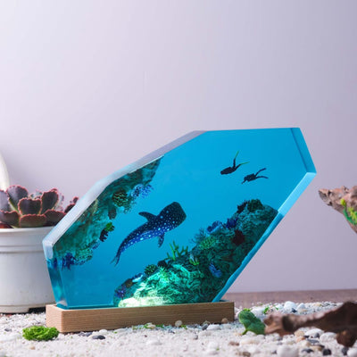 whale shark Resin Epoxy Lamp, Night Light