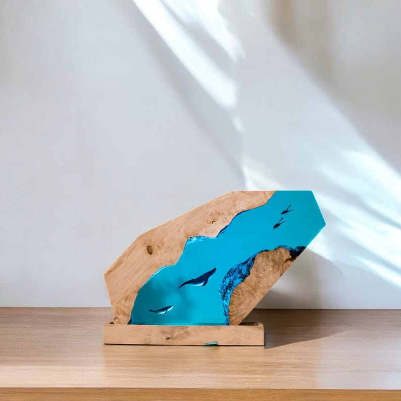 Whale Resin Epoxy Lamp, Night Light