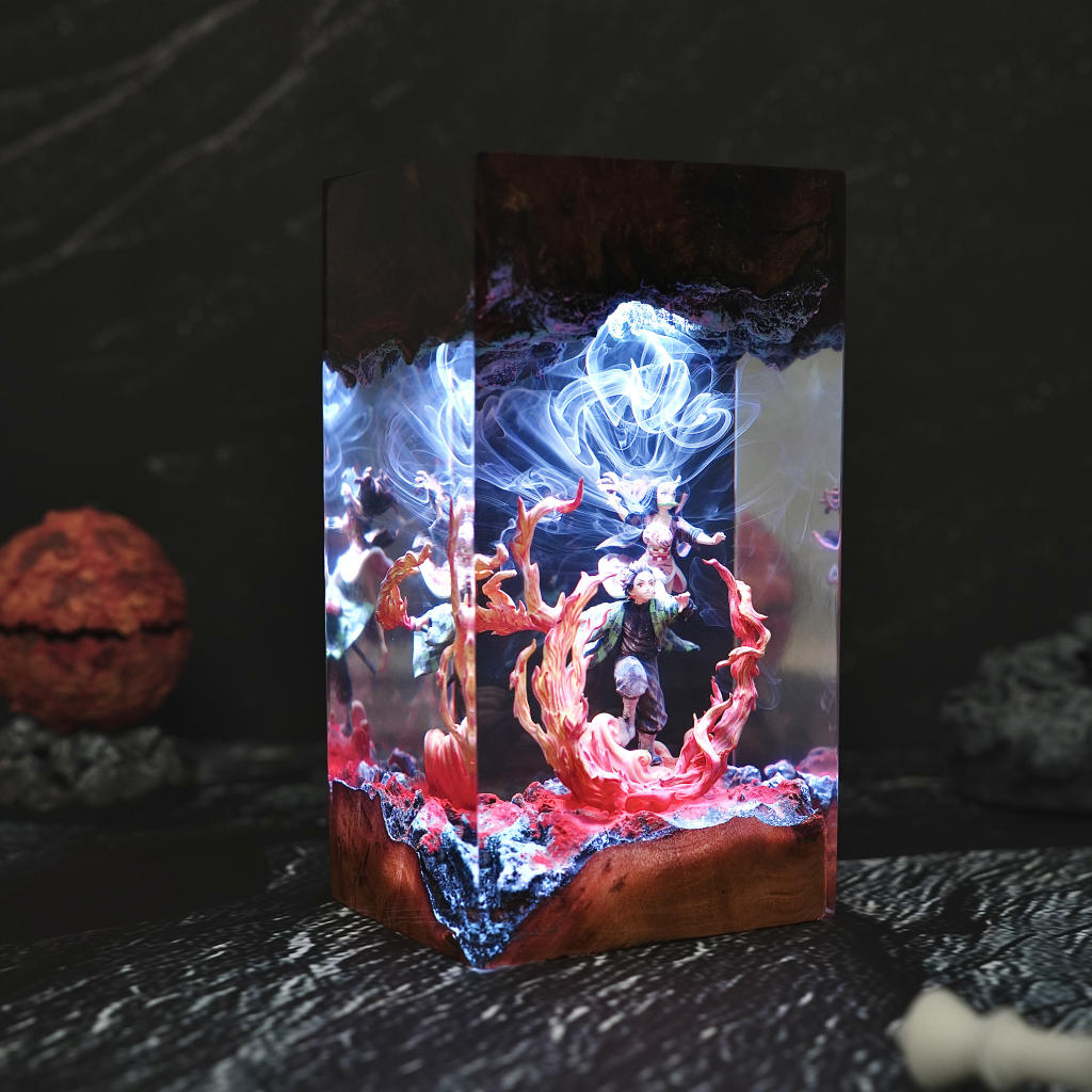 Demon Slayer Tanjiro & Nezuko Epoxy Night Lamp Ver 2