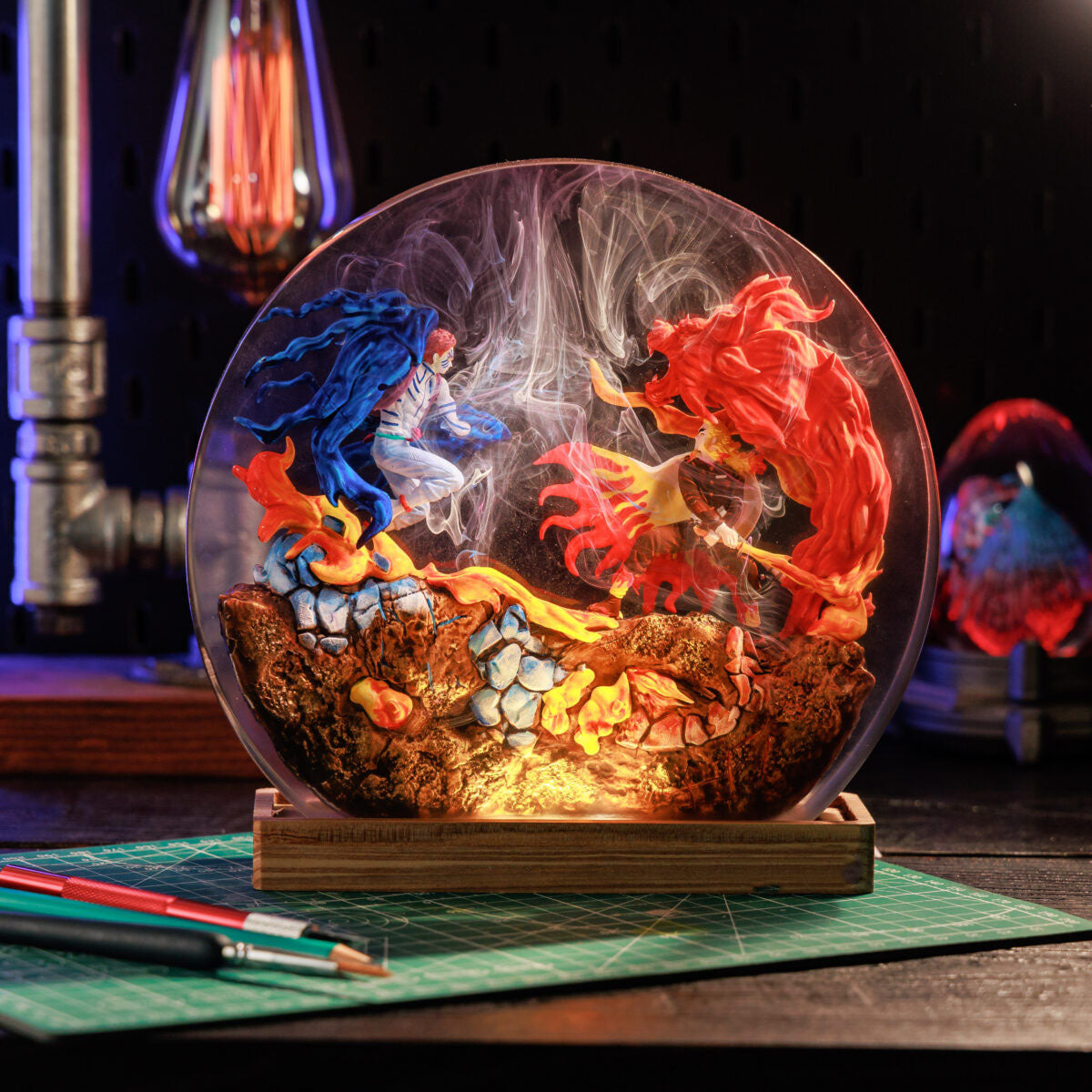 Rengoku vs Akaza Epoxy Resin Lamp