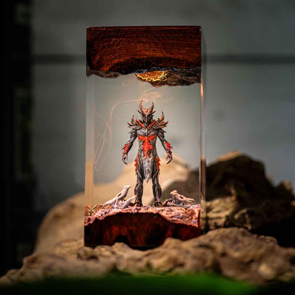 Skyrim Daedric Warrior Resin Lamp