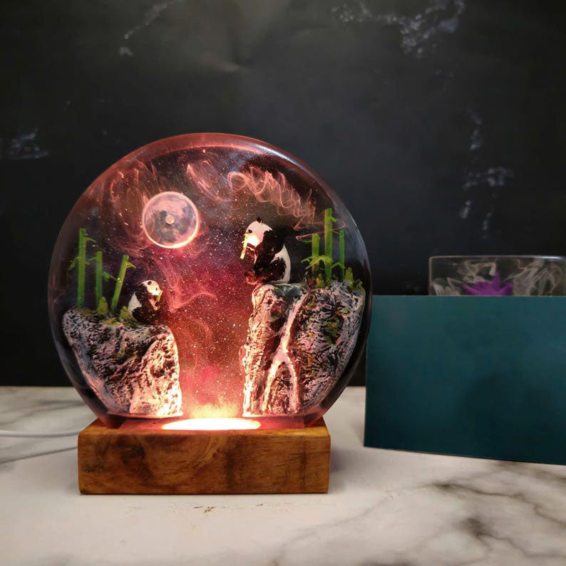Panda Resin Lamp