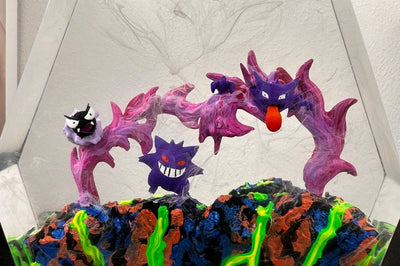 Gengar Gastly Haunter Pokemon Resin Epoxy Lamp, Night Light