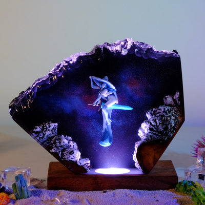 Woman Witch Resin Lamp