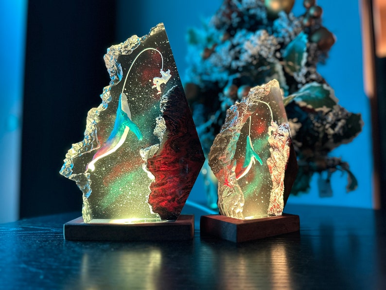 Whale Galaxy River Resin Lamp