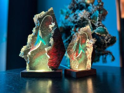 Whale Galaxy River Resin Lamp