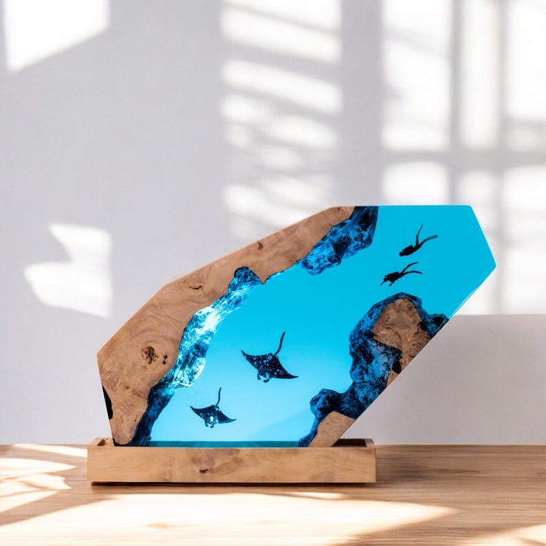 Ray Resin Epoxy Lamp, Night Light