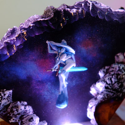 Woman Witch Resin Lamp