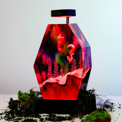 Milky Way night Fox Resin Lamp