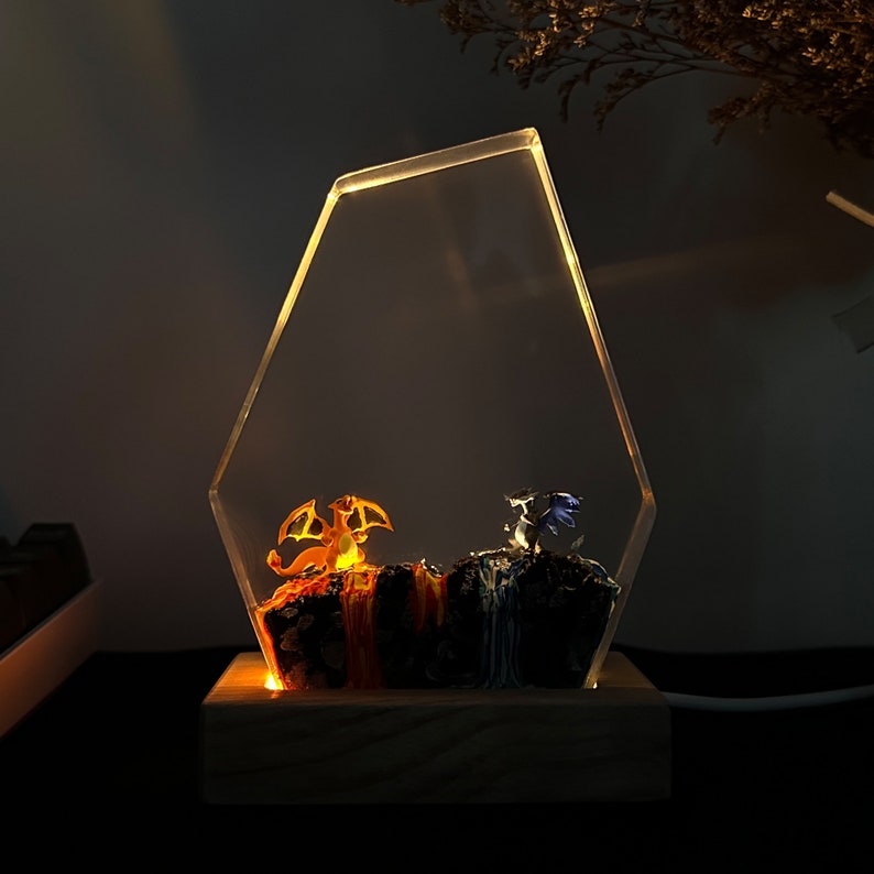 Charmander Pokemon Resin Epoxy Lamp Night Light