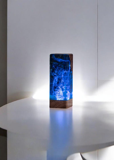 DEEP BLUE OCEAN Resin Epoxy Lamp