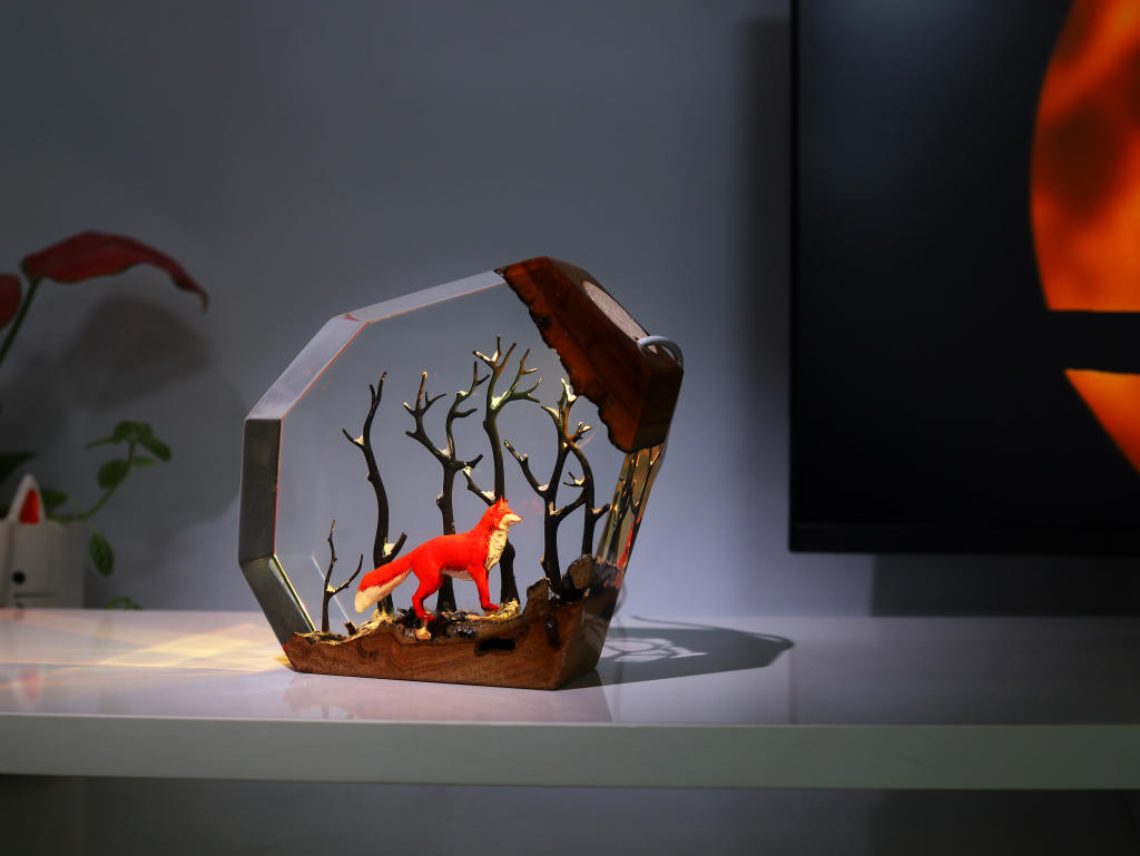 Fox in Forest Night Light