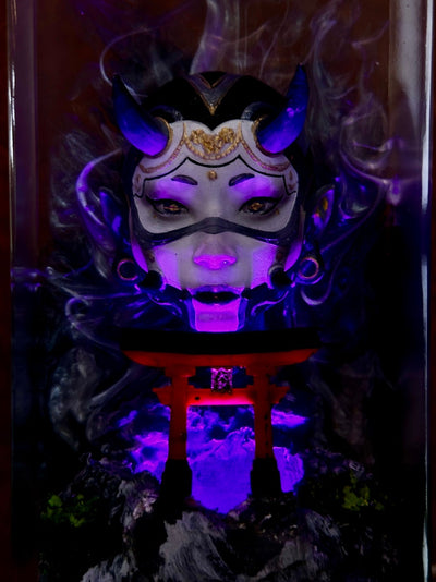 Japanese Oni Mask Resin Lamp