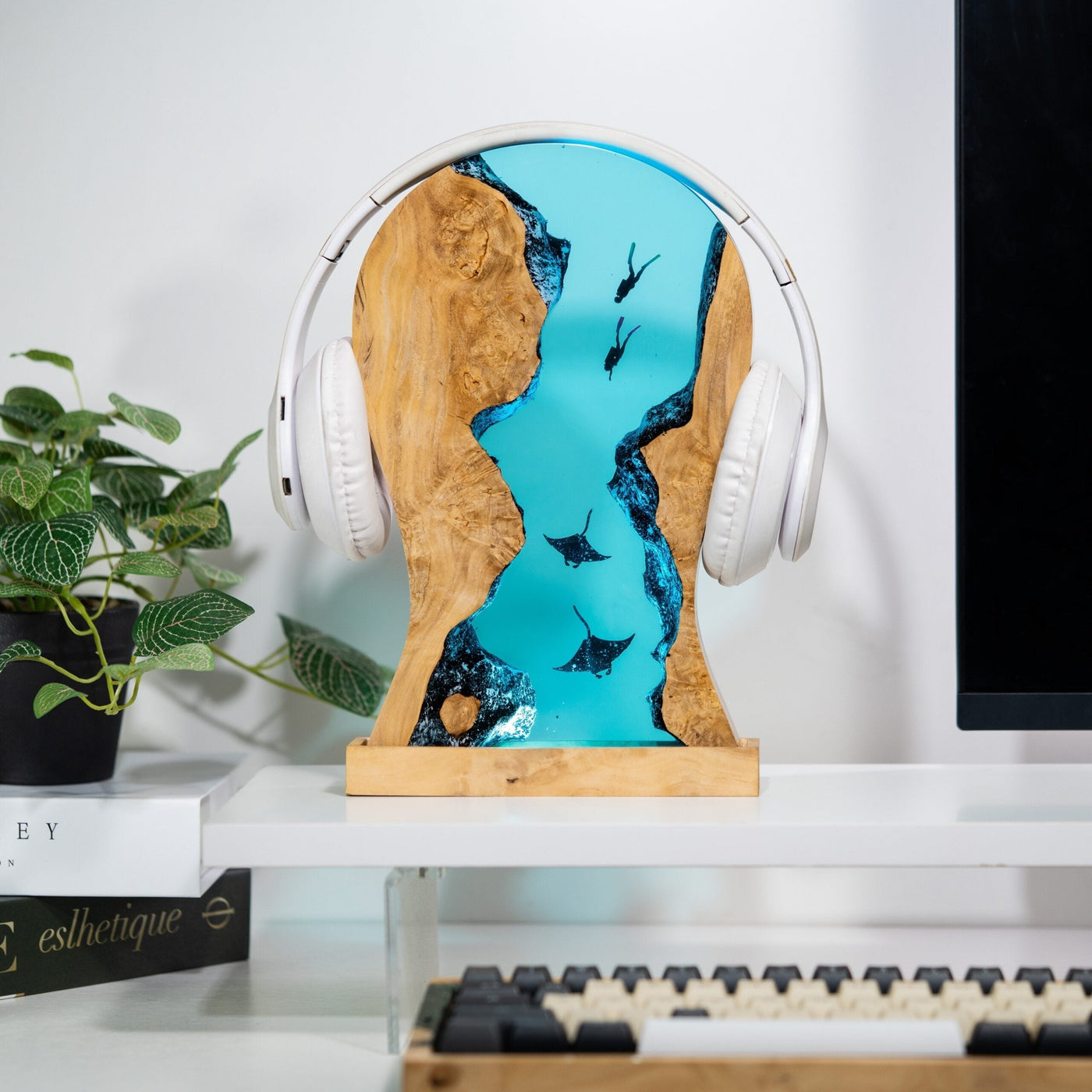 Headphone Stand Ray Epoxy Lamp