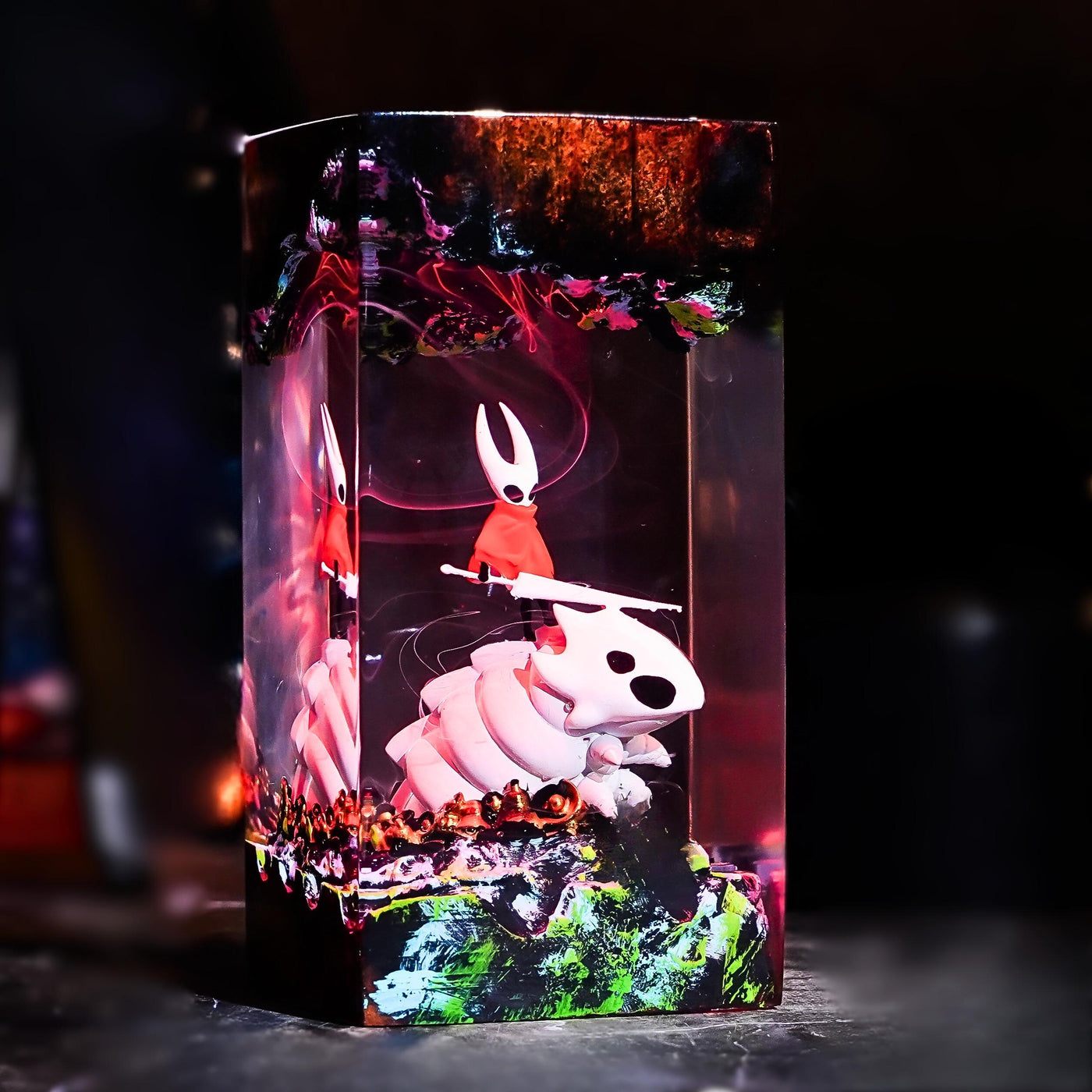 Silksong Hornet & Bell Beast Hollow Knight Resin Lamp