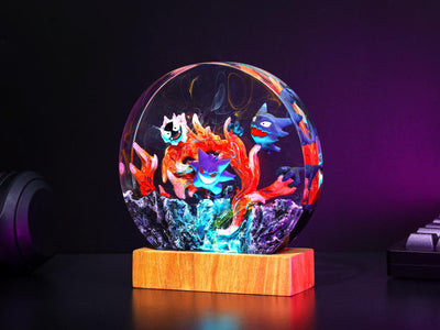 Circular Gengar Pokemon Epoxy Lamp