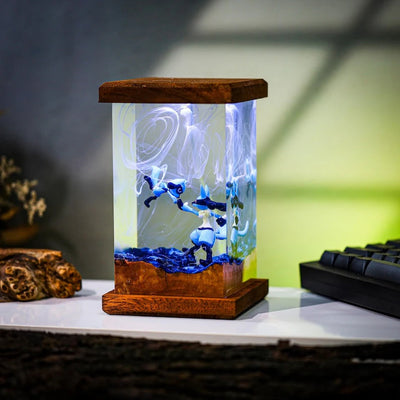 Lucario & Riolu Pokémon Resin Lamp