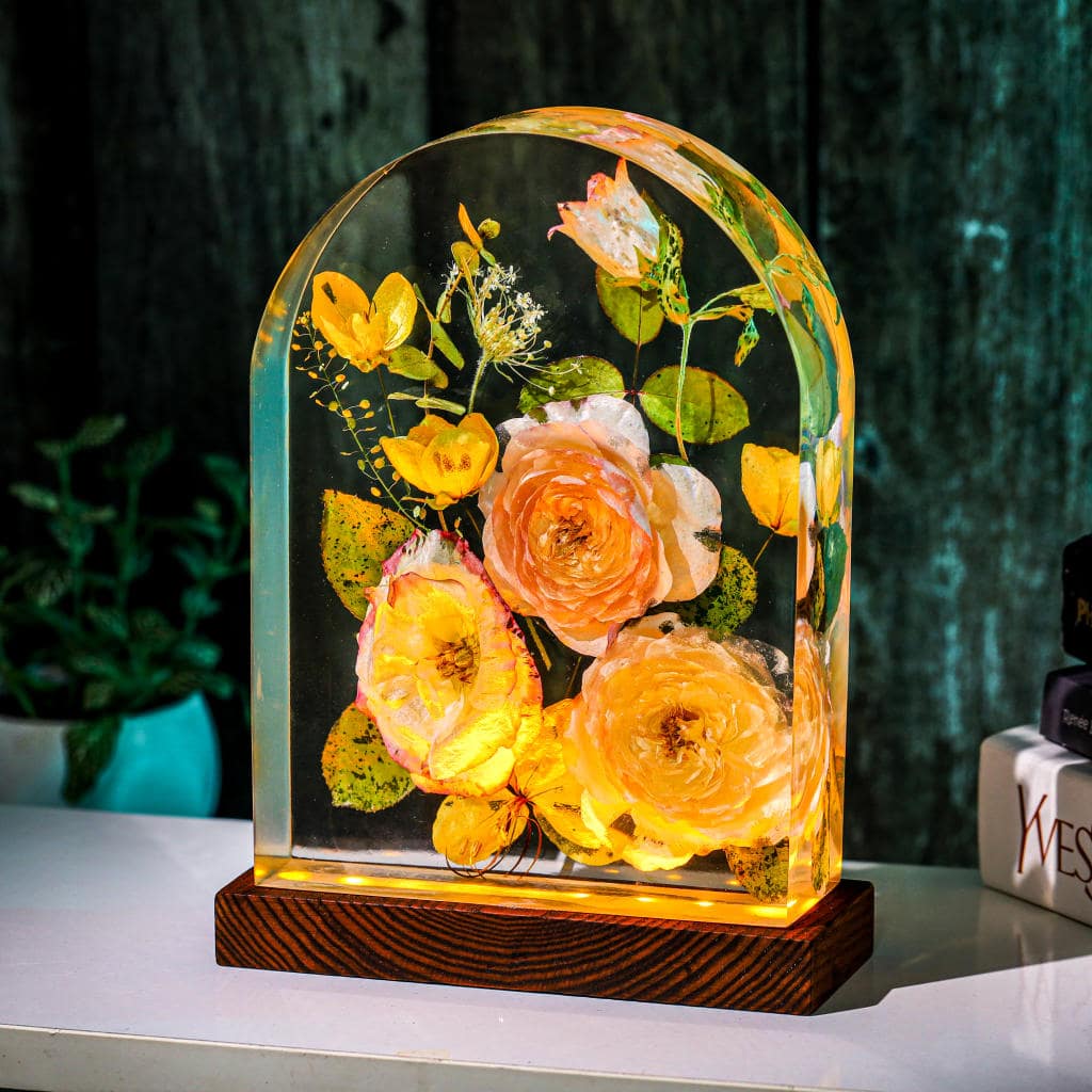 Real Eustoma Flower Night Light