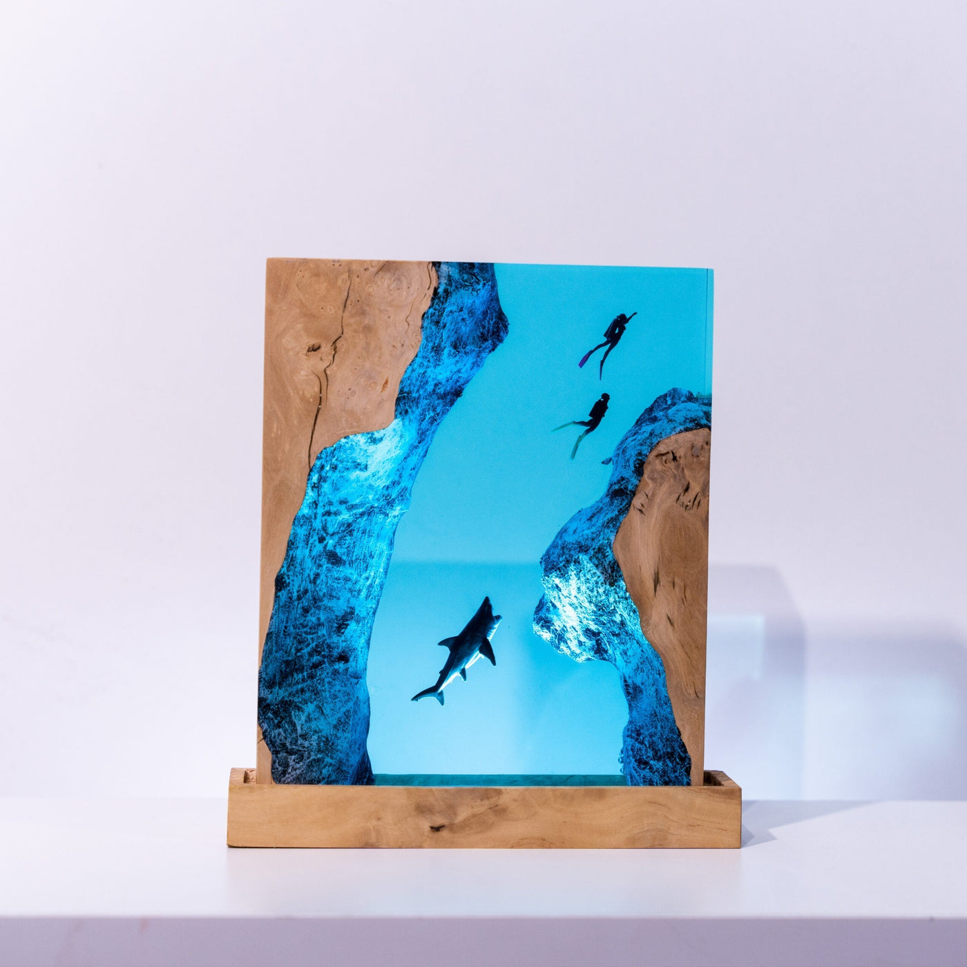 Scuba Diver Resin Lamp – rectangle