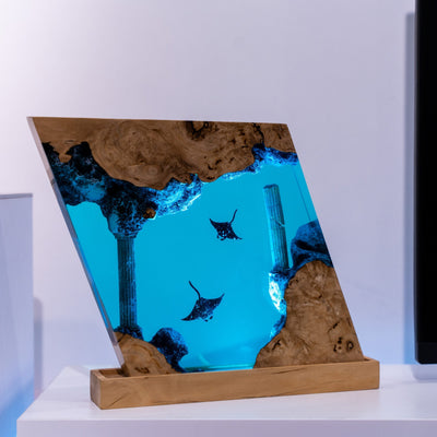 Manta Rays Resin Lamp  2