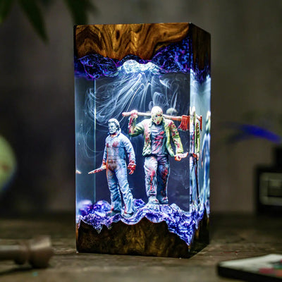 Michael & Jason Halloween Resin Lamp