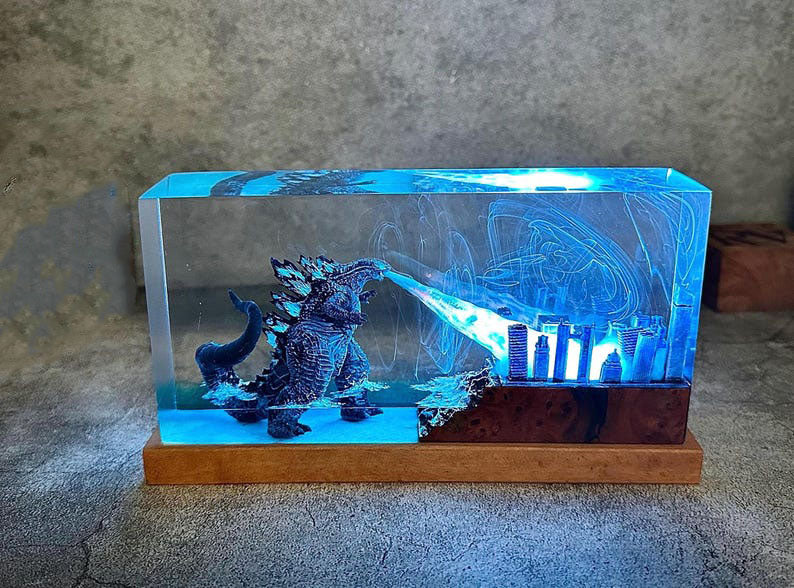 Godzilla Monster King Epoxy Lamp