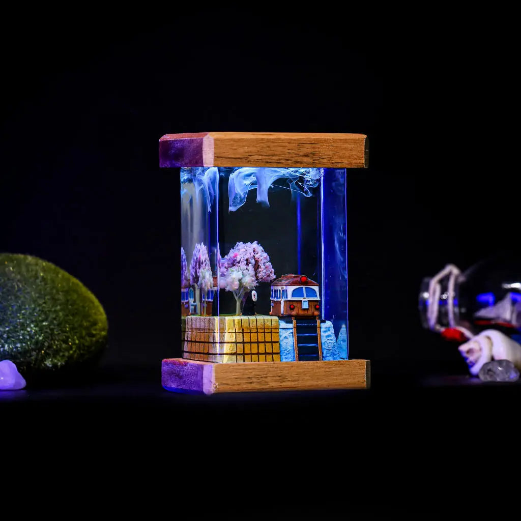 No-Face Train Scene Spirited Away Resin Lamp