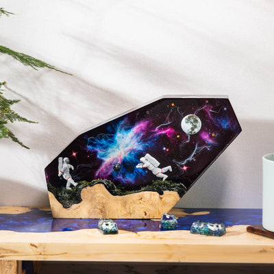 Astronauts Interstellar Space Epoxy Lamp