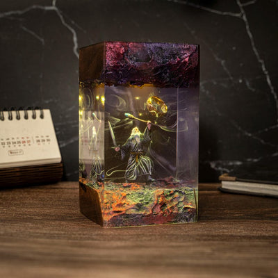 Grey Wizard Resin Lamp