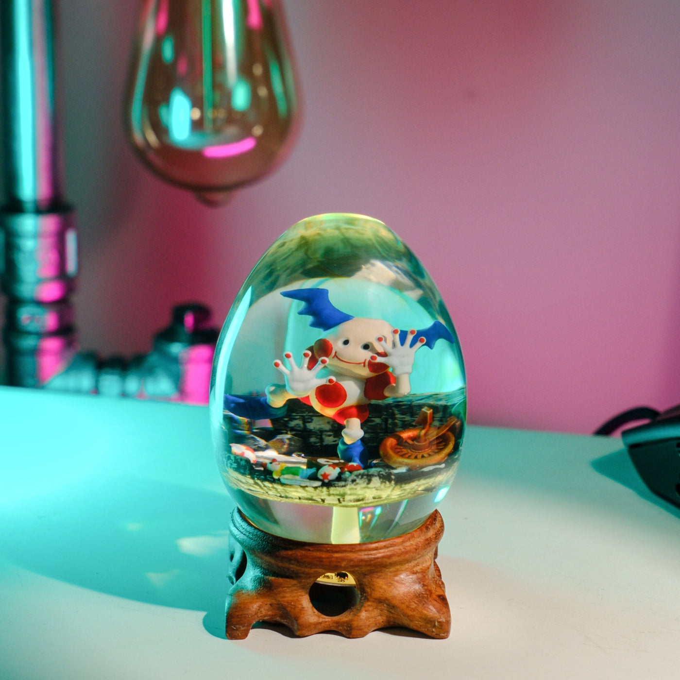 Playful Mr Mine Resin Lamp Egg