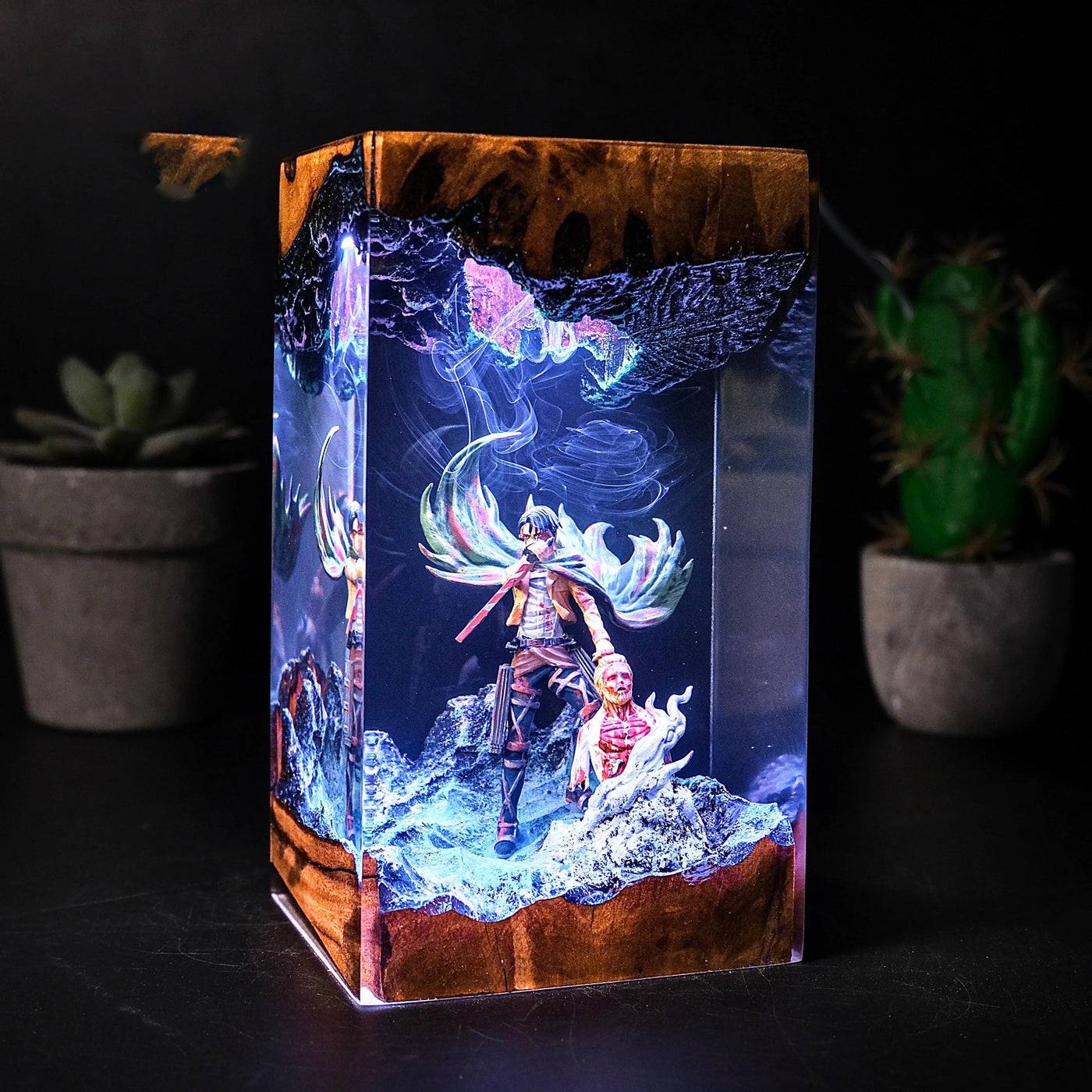 Levi vs Zeke Attack on Titan Resin Lamp