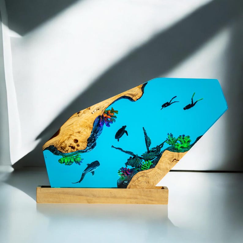 Whale shark Resin Epoxy Lamp, Night Light