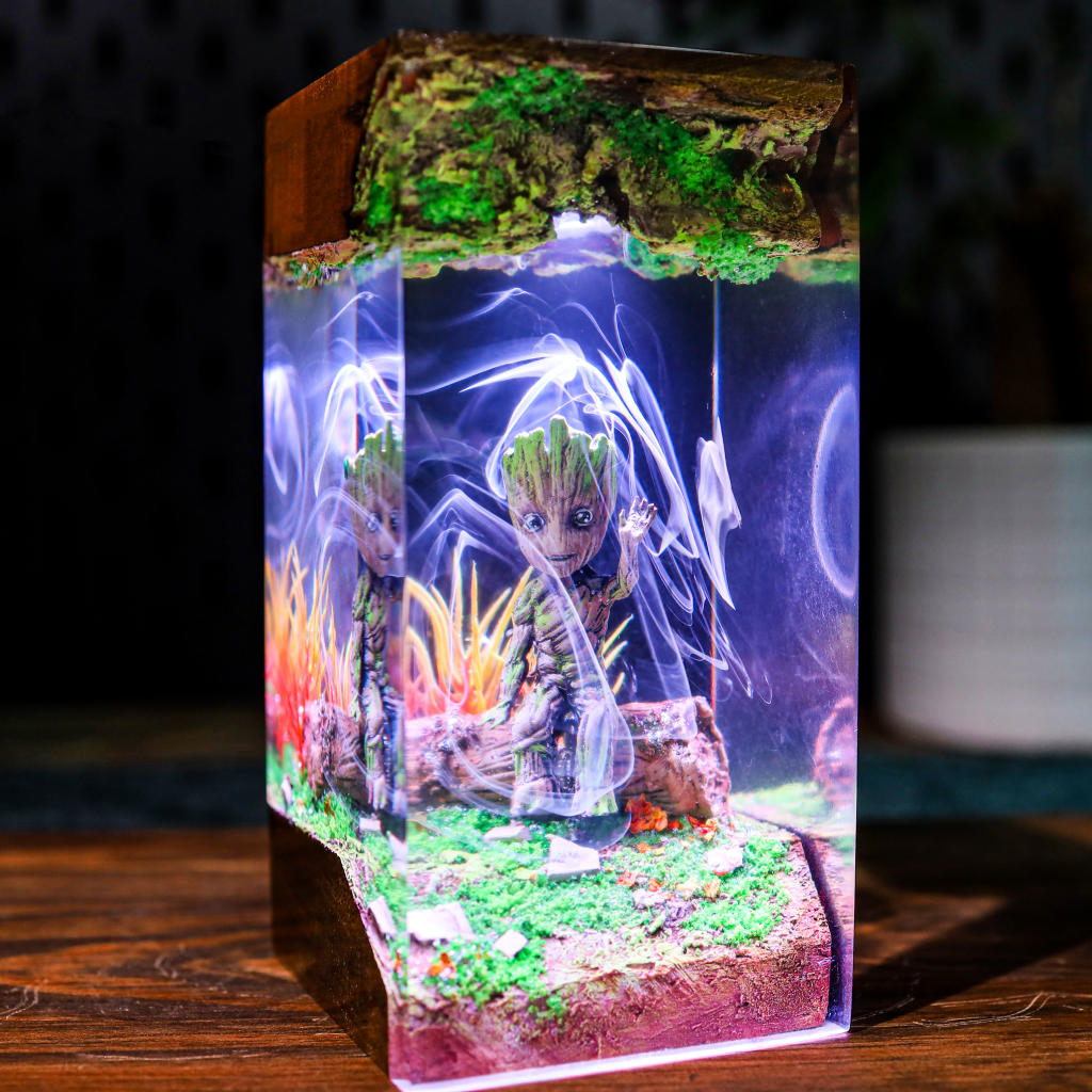 Baby Groot Epoxy Night Lamp