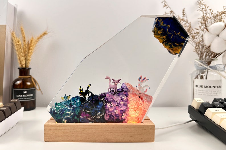 Eevee Evolution Pokemon Resin Epoxy Lamp Night Light