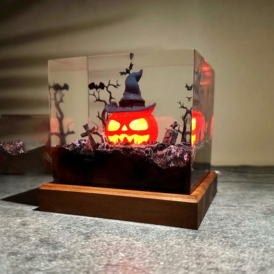 Pumpkin Halloween Resin Lamp