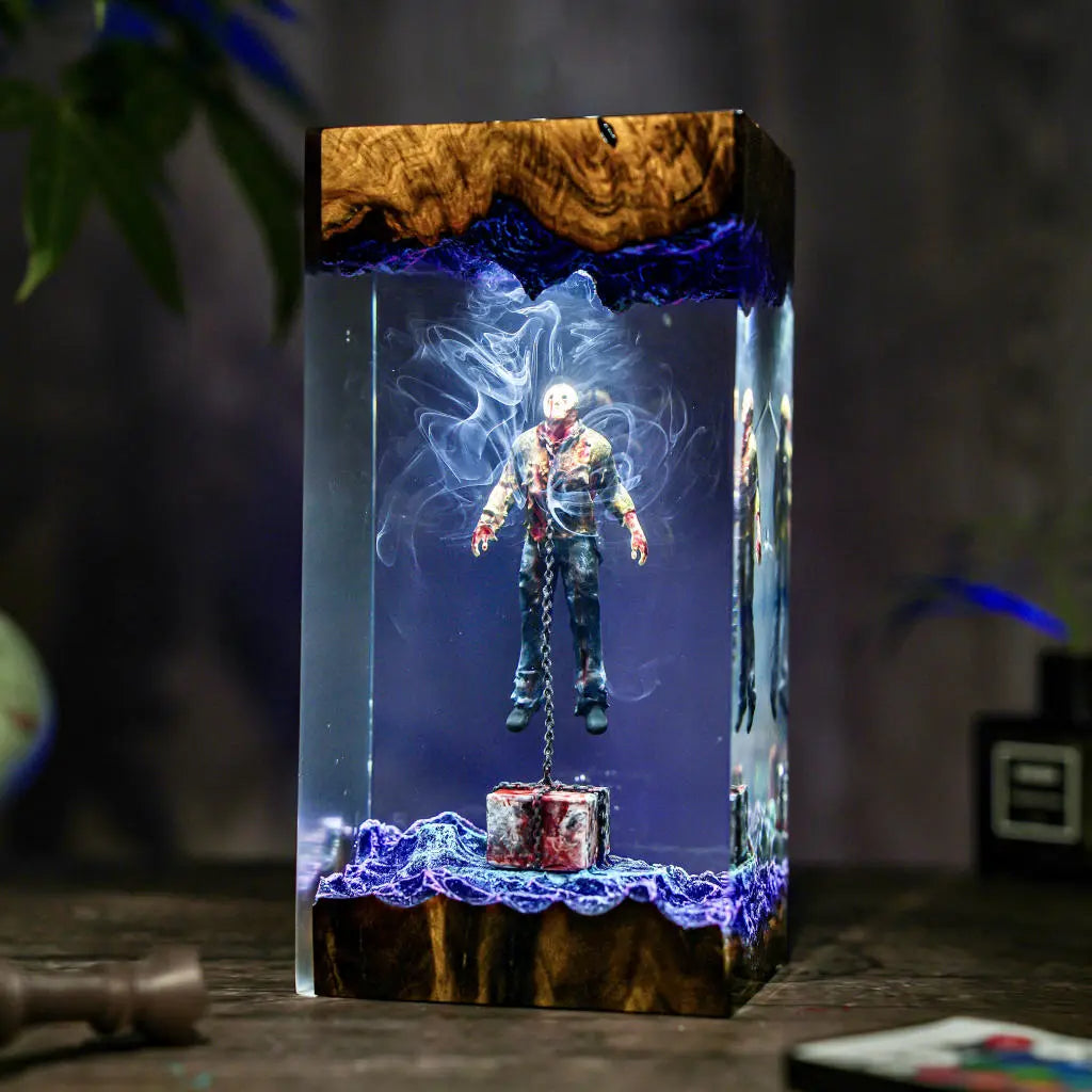 Chained Jason Voorhees Friday the 13th Halloween Resin Lamp