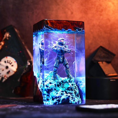 Sci-Fi Armored Futuristic Soldier Resin Lamp