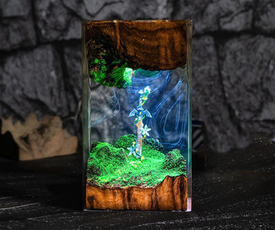 Master Sword With Silent Princess Flower Epoxy Lamp