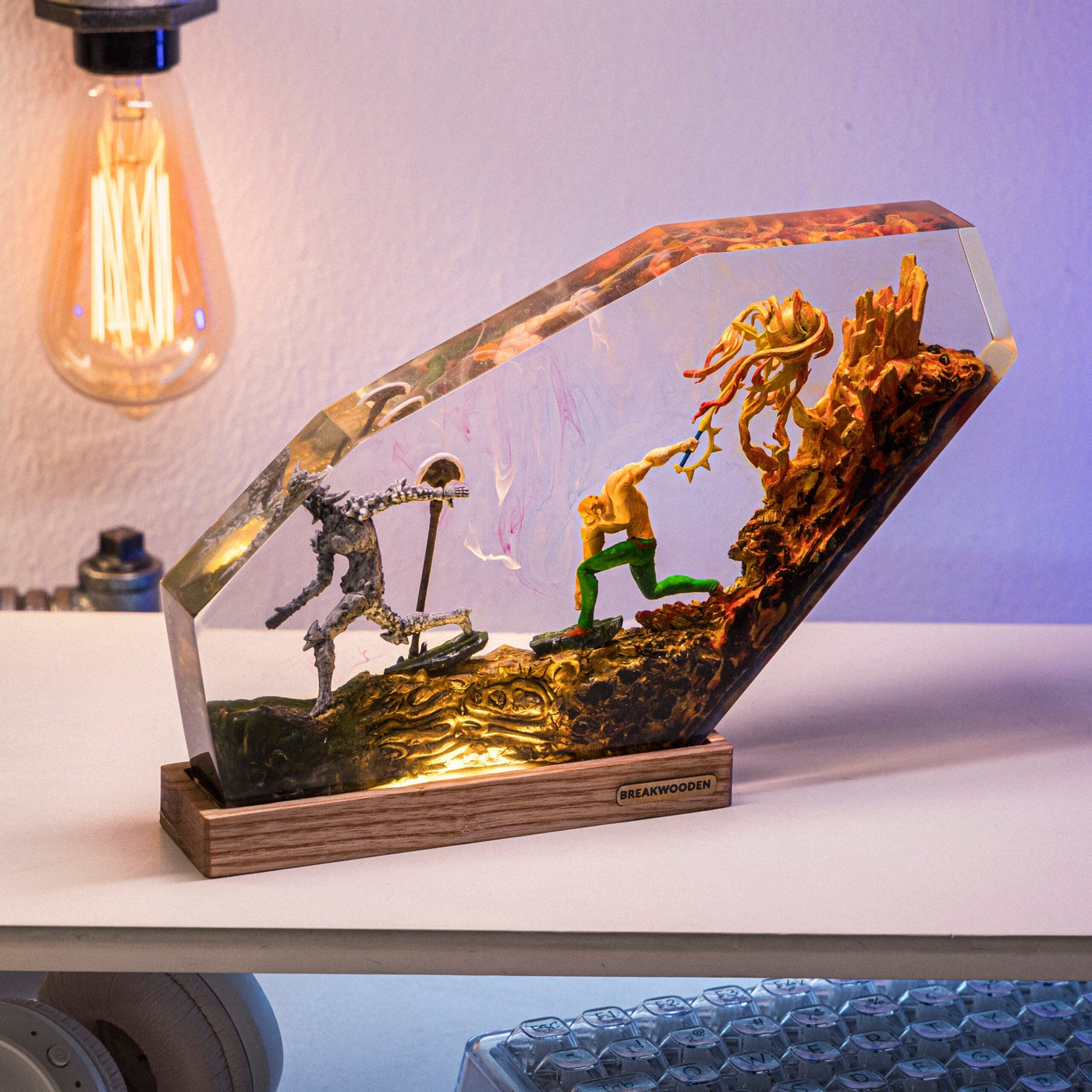 Mythical War Resin Lamp