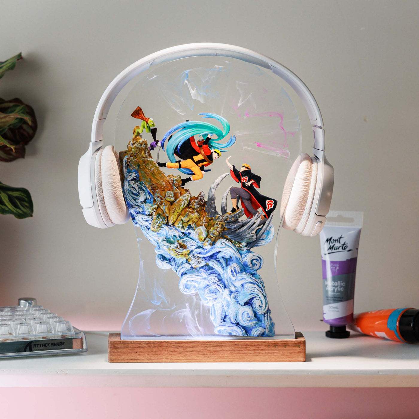 Naruto vs Pain Akatsuki Headphone Stand Resin Lamp