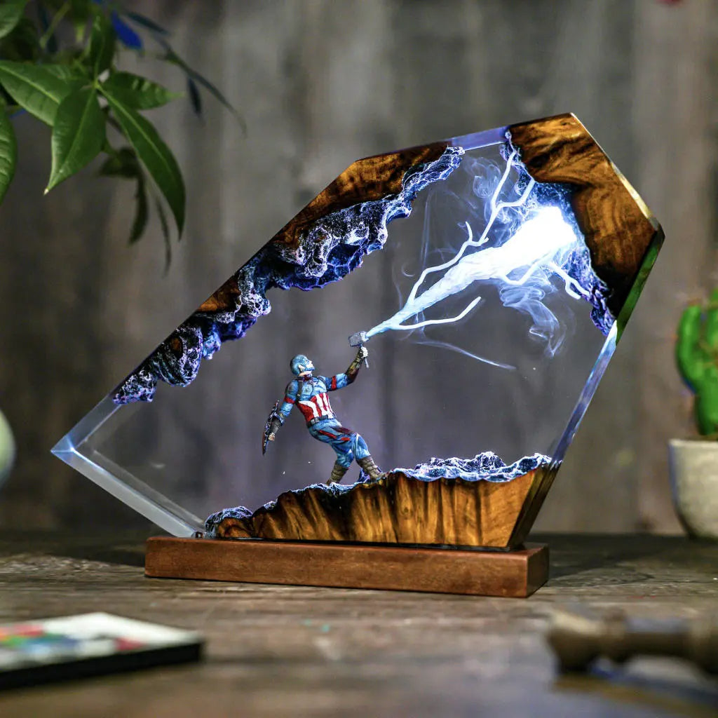 Captain America Thunder Lightning Resin Lamp