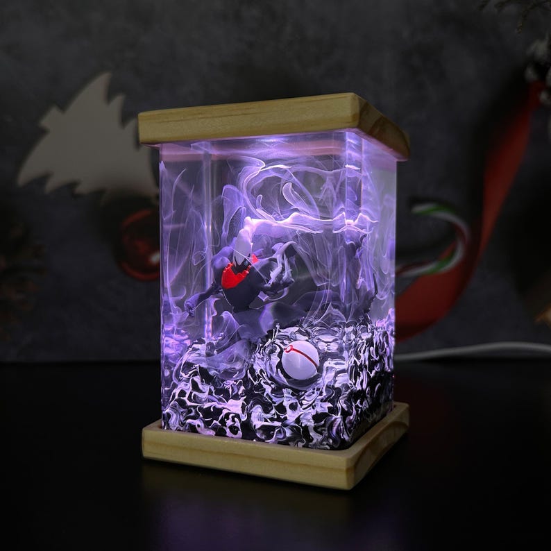 Darkrai Pokemon Resin Epoxy Lamp, Night Light