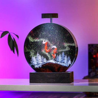 Circular Fox Resin Lamp