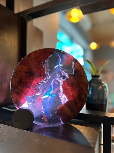 Whale and Scuba driver Resin Lamp