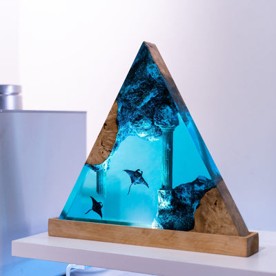 Manta Rays Resin Lamp – Custom Night Light