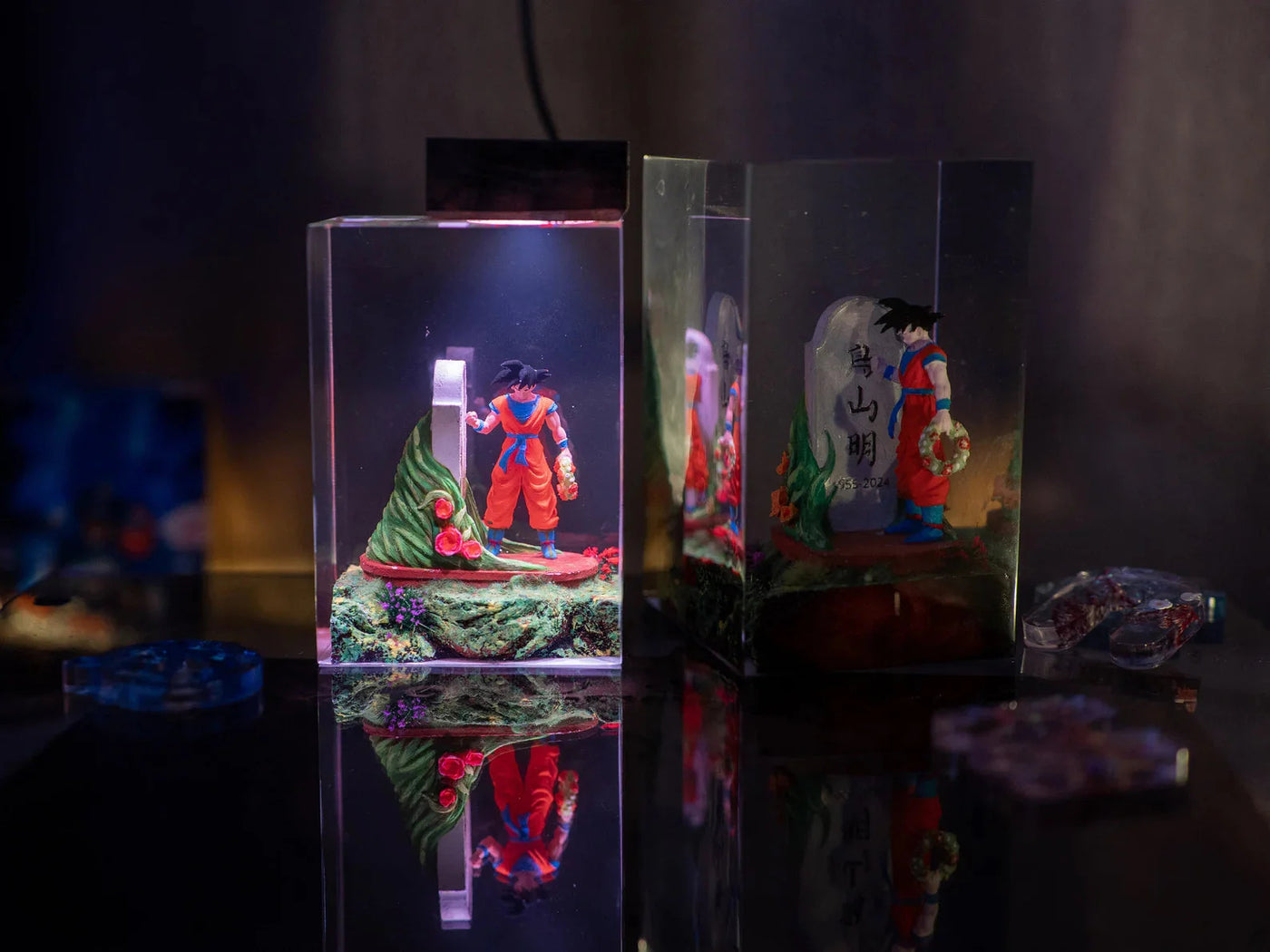 Goku Visiting Grandpa Gohan Resin Lamp