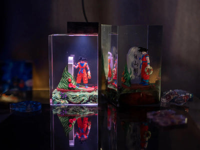 Goku Visiting Grandpa Gohan Resin Lamp