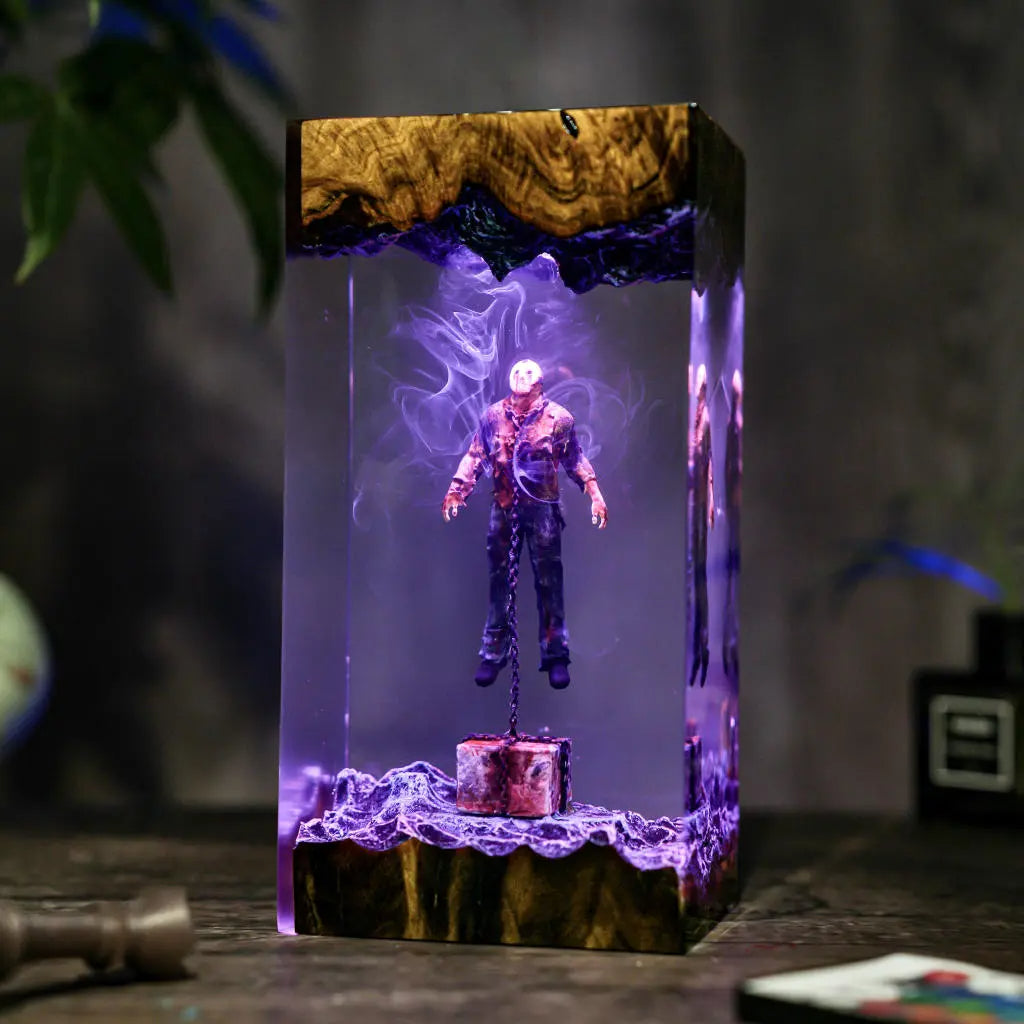 Chained Jason Voorhees Friday the 13th Halloween Resin Lamp