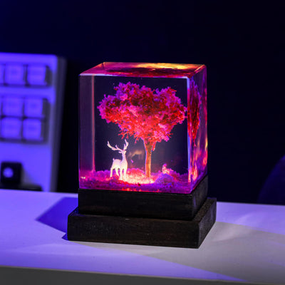 Pink Cherry Blossom Tree Resin Night Light