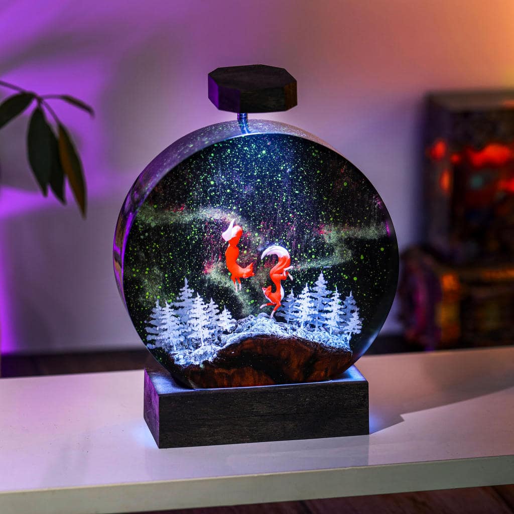 Circular Fox Resin Lamp